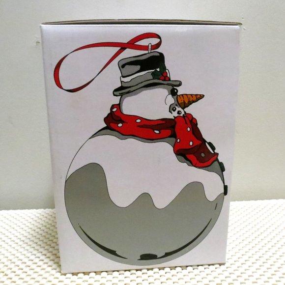 Snowman Christmas Tree Ornament 4.5" Globe Vintage Mercury Glass Department 56 - Picture 7 of 9